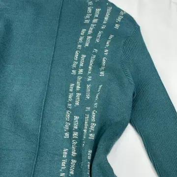 일본빈티지 에메랄드 그린 레터링 프린팅 유니크 니트원피스 5