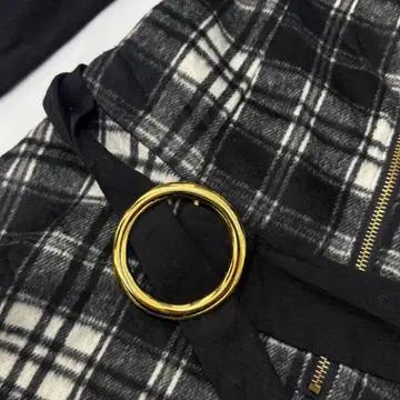 일본빈티지 슈슈룬 쇼콜라깔 체크 시크 버클 포인트 블랙코디 미니원피스 5