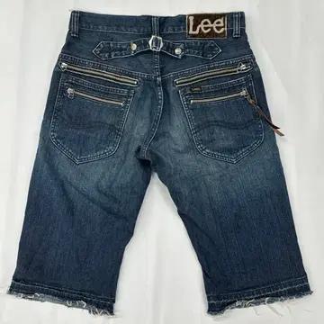 Lee 진청 Y2K 워싱 레트로 5부 빈티지청 데님 남성 반바지 4