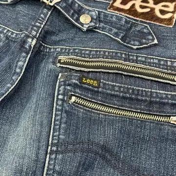 Lee 진청 Y2K 워싱 레트로 5부 빈티지청 데님 남성 반바지 6