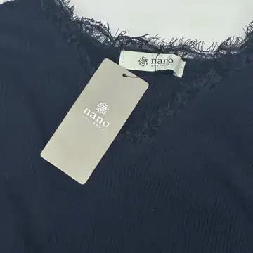 일본 나노유니버스 레이스 히메갸루 쫀쫀 스판 골지 네이비 긴팔티 5