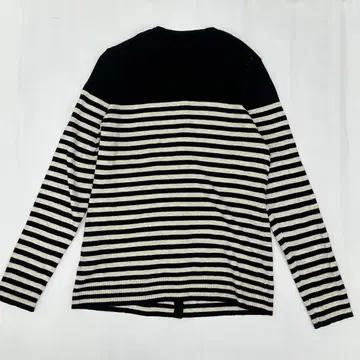 일본 gap 스트라이프 단가라 시크 Y2K u넥 블랙베이지 루즈핏 가디건 4