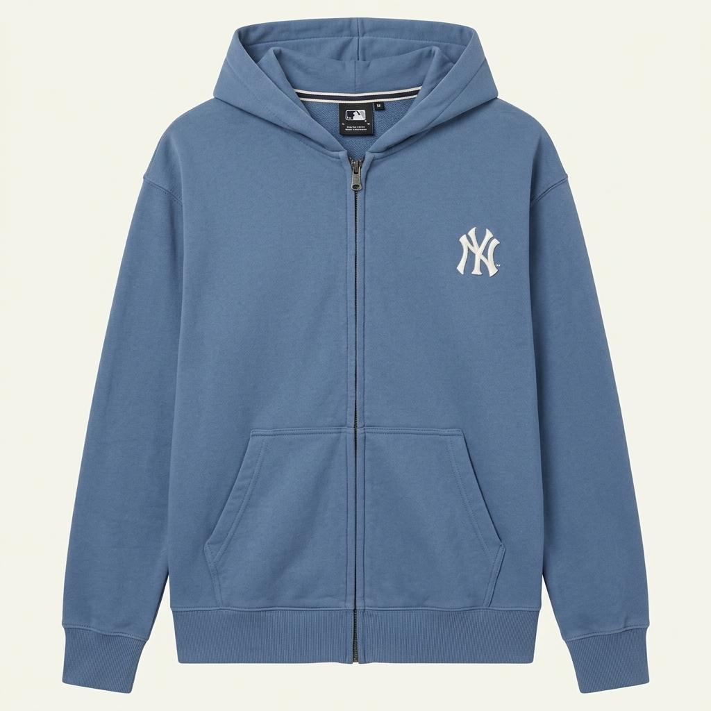 MLB 뉴욕양키스 로고 후드 집업 자켓 블루 1