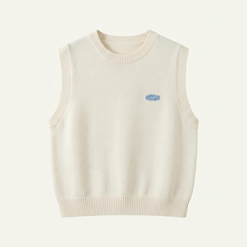 치키타 로고 자수 코튼 니트 베스트 아이보리 1