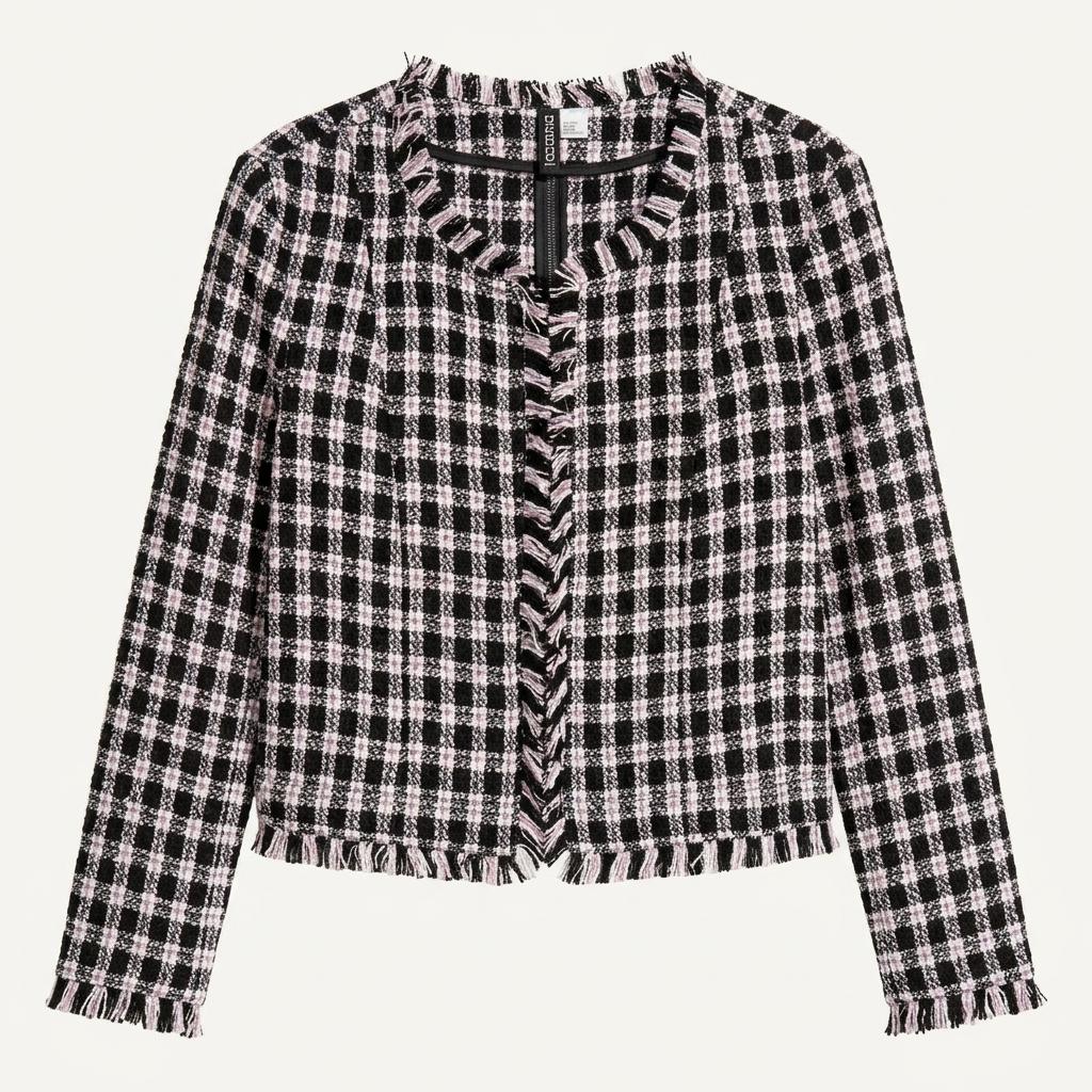 H&M 디바이디드 트위드 프린지 재킷 1