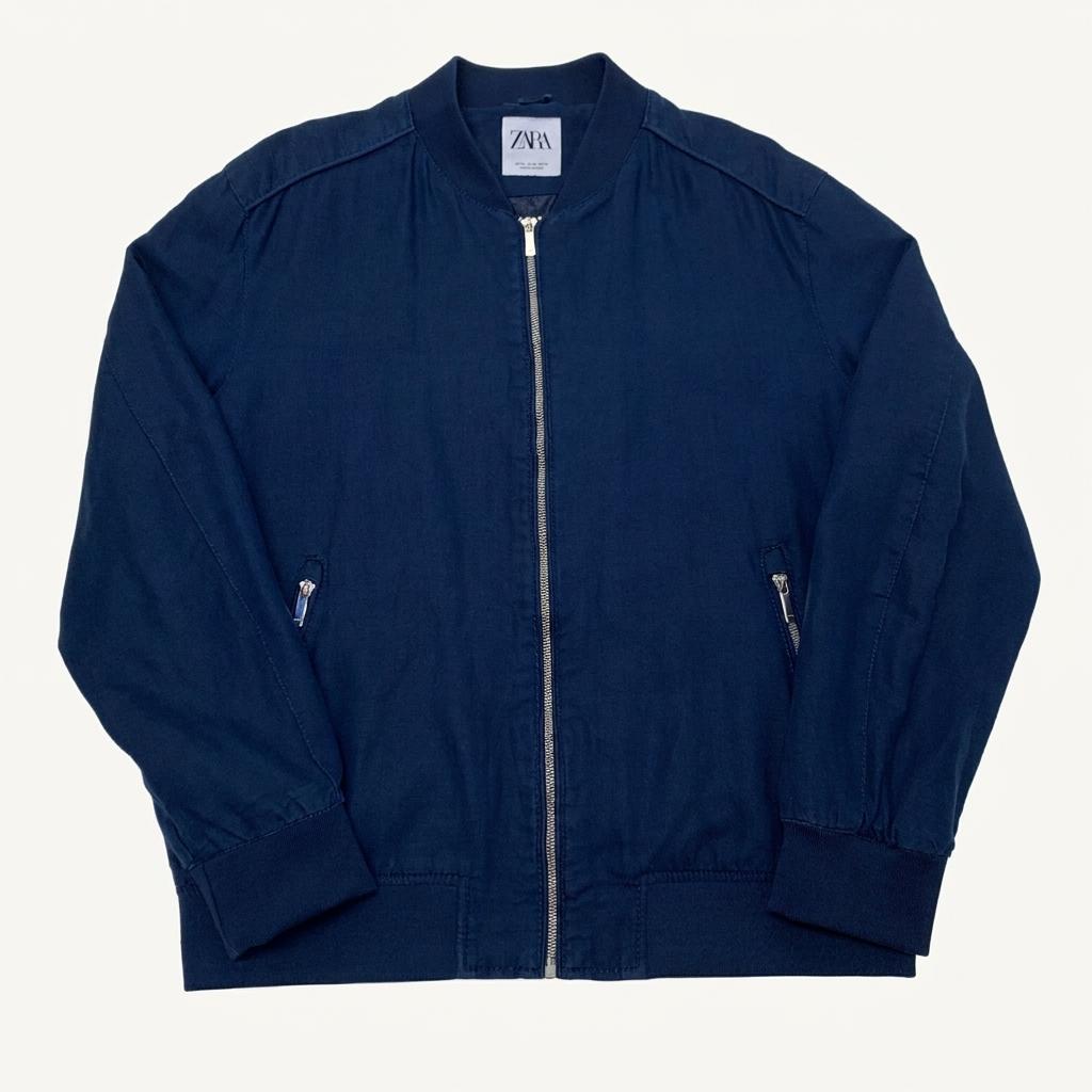 ZARA 자라 린넨 블루종 자켓 (XL) 1