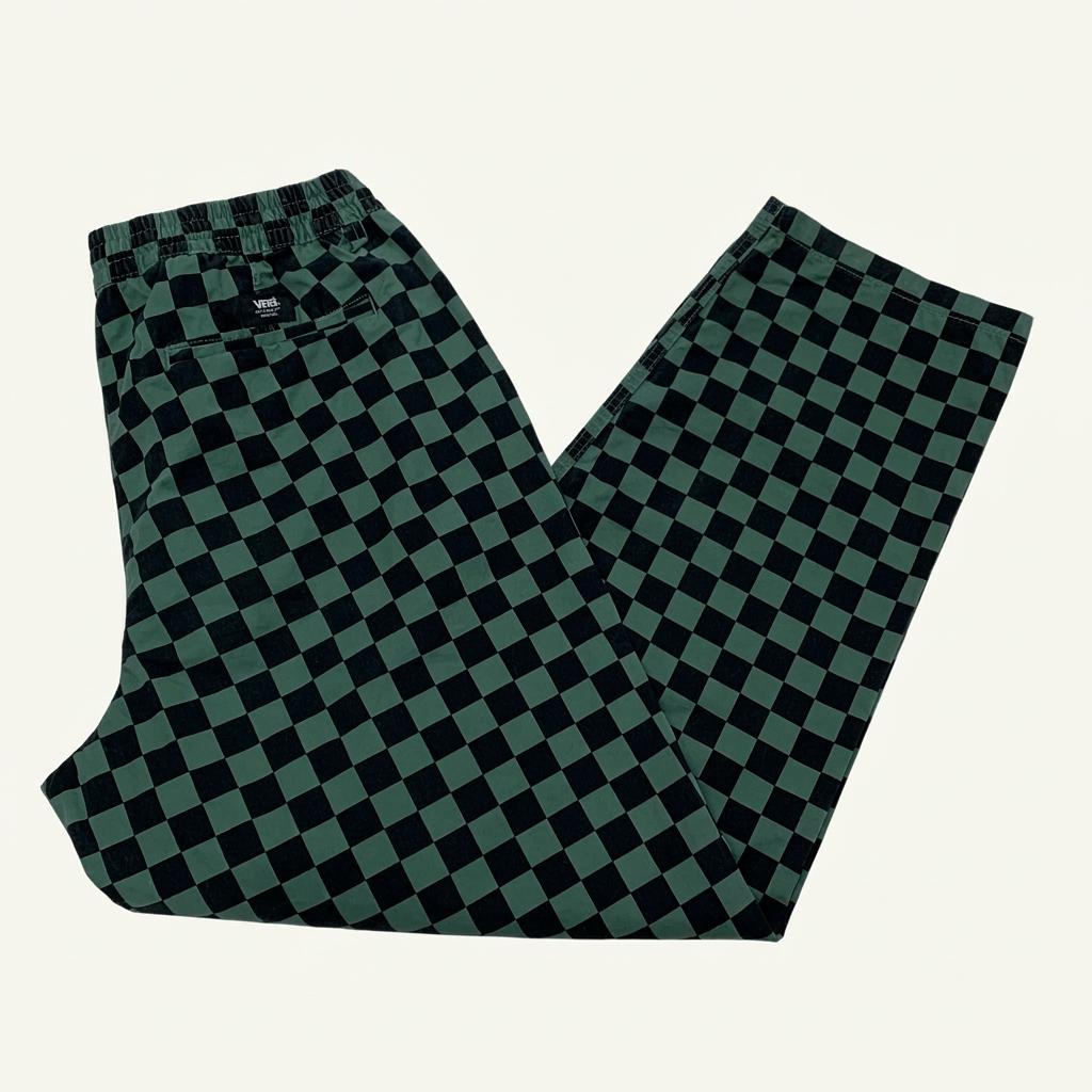 반스 체커보드 배기 테이퍼드핏 밴딩 팬츠 (M) 1