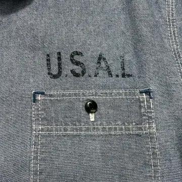 알파인더스트리 U.S.A.I 스탠실 디자인 샹브레이 셔츠 M 3