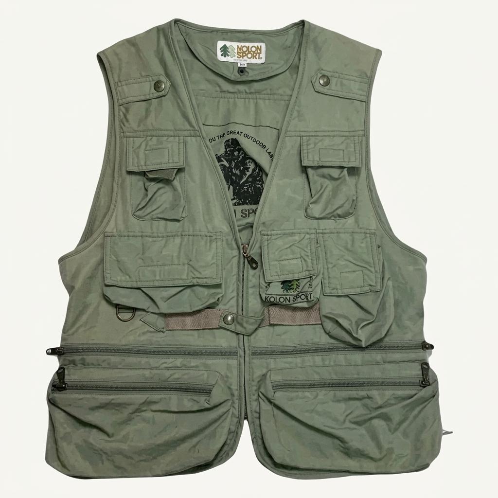 KOLON SPORT 멀티포켓 피싱 베스트 카키 90 1
