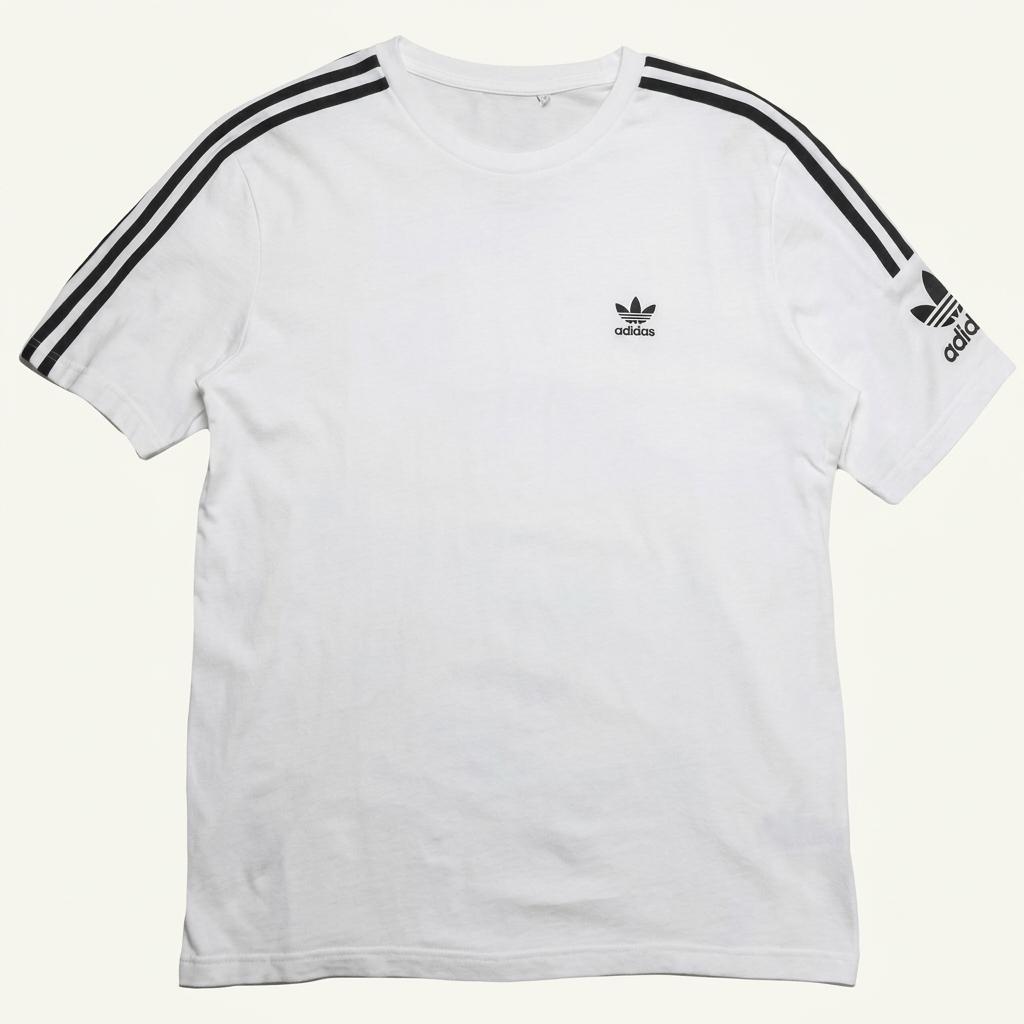 ADIDAS 유로파 스트라이프 티셔츠 화이트 M 1
