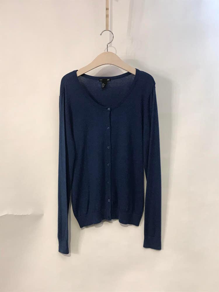 H&M 베이직 면 블루 가디건 2