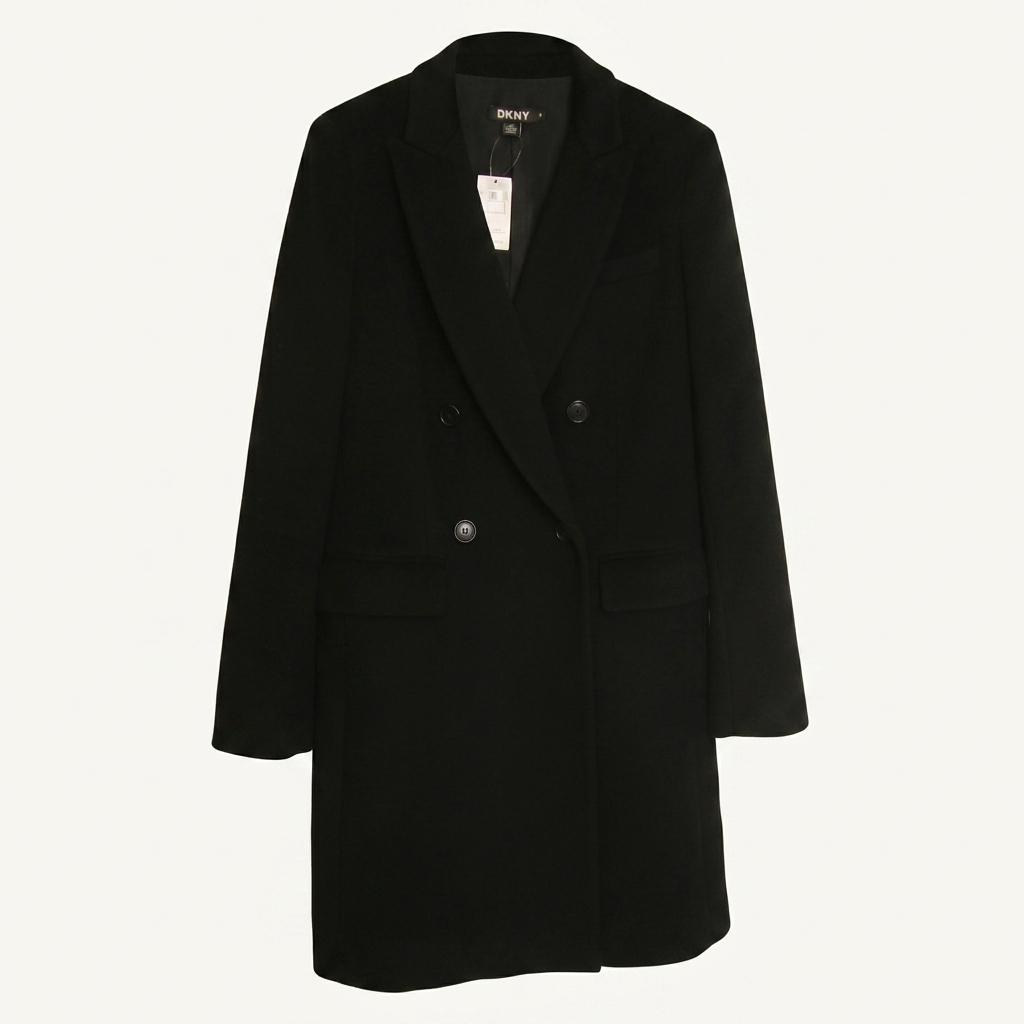 DKNY 블랙 더블 캐시미어 울 코트 1
