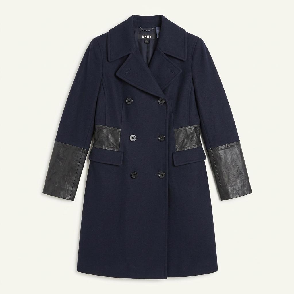 DKNY 양가죽 패치 울 코트 1557 1