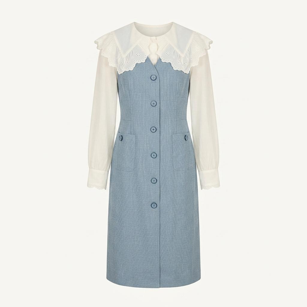 [새상품] heart neck bustier dress