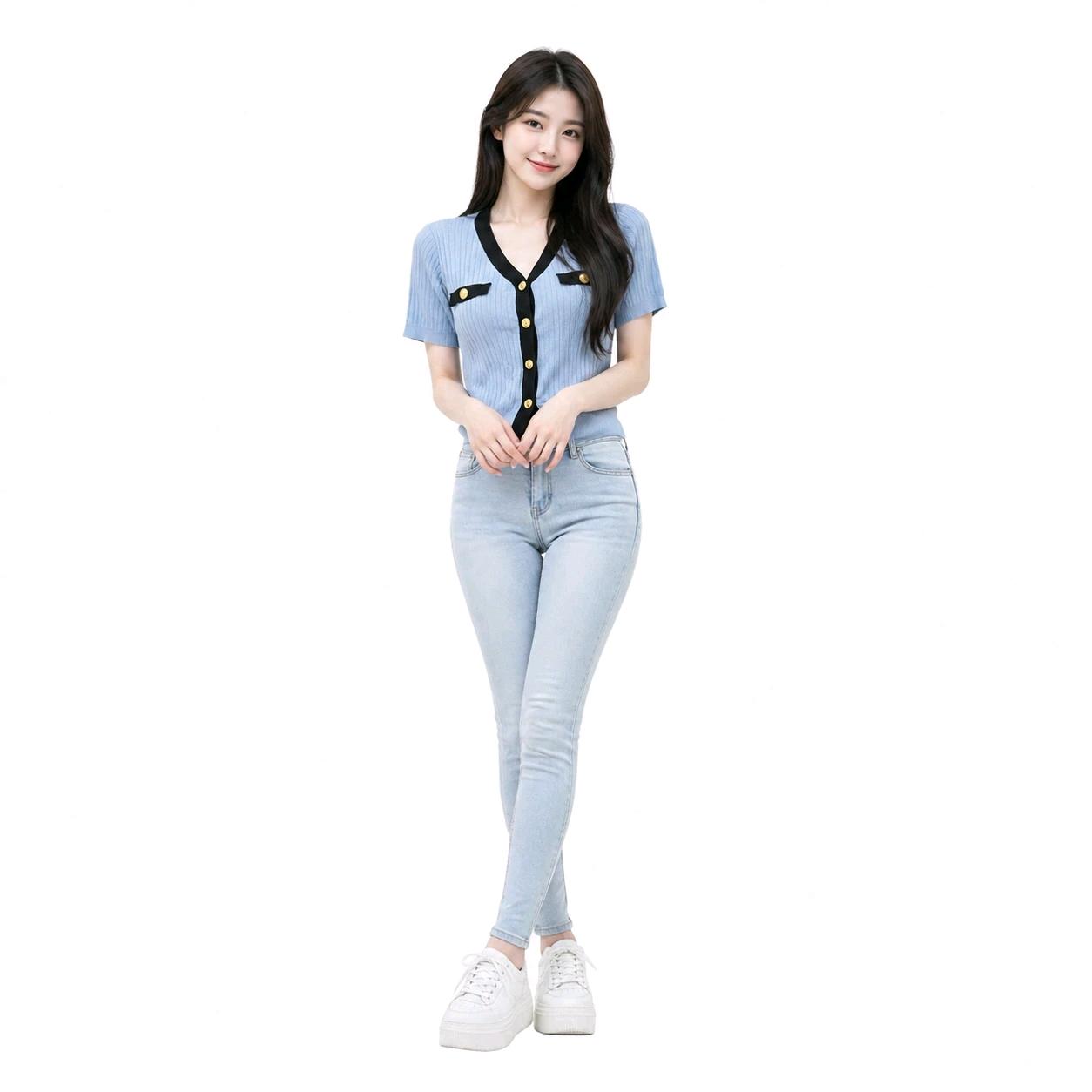 파스텔블루 니트 가디건 2