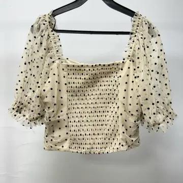 H&M 매쉬 도트 크롭 블라우스 5