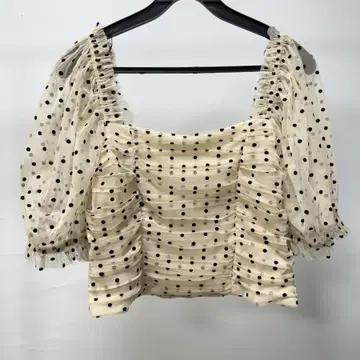 H&M 매쉬 도트 크롭 블라우스 4