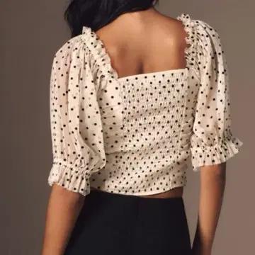 H&M 매쉬 도트 크롭 블라우스 3