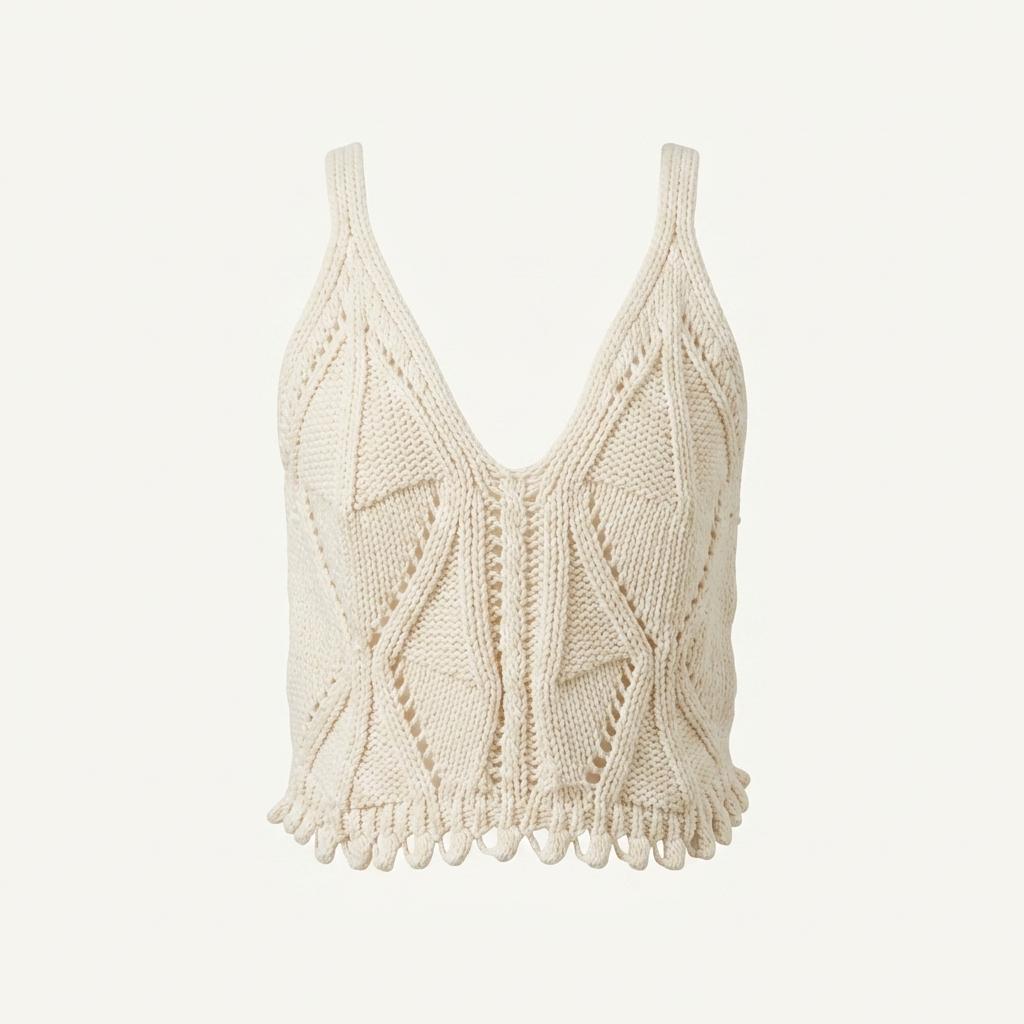 자라(Zara) 크림색 오픈 크로셰 니트 크롭 164 1