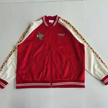 Supra 수프라 레오파드 트랙탑 져지 집업 레드 XL 2
