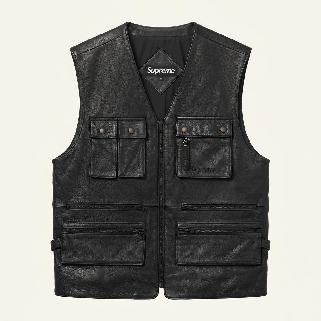 Supreme 2017 utility leather vest 1