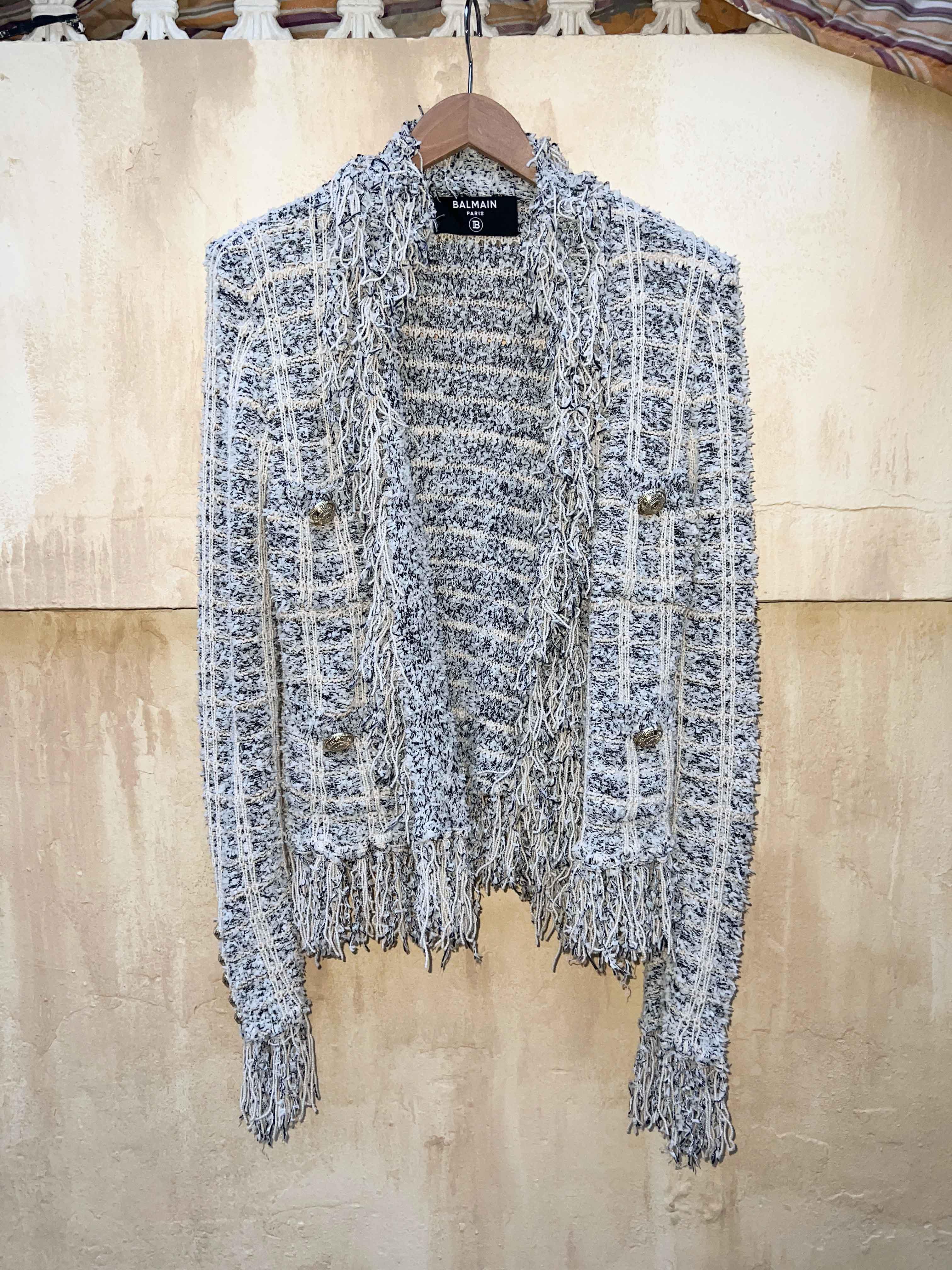 2019 BALMAIN tassel tweed jacket 2