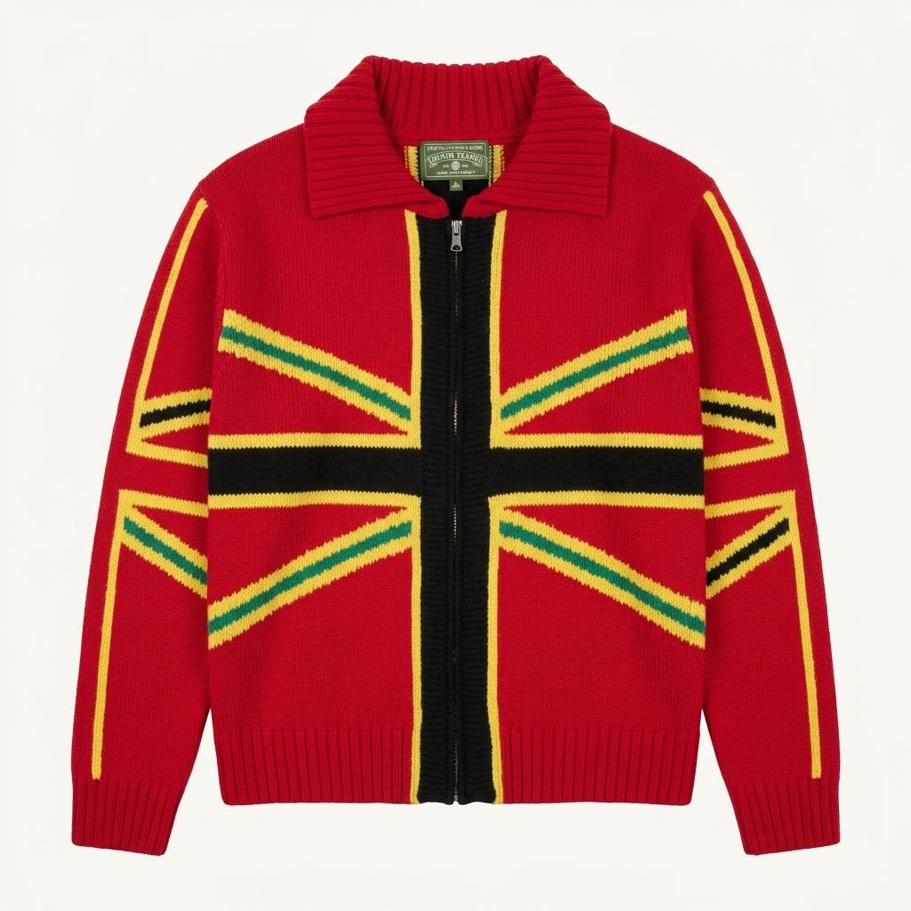 DENIM TEARS union jack zip-up cardigan 1