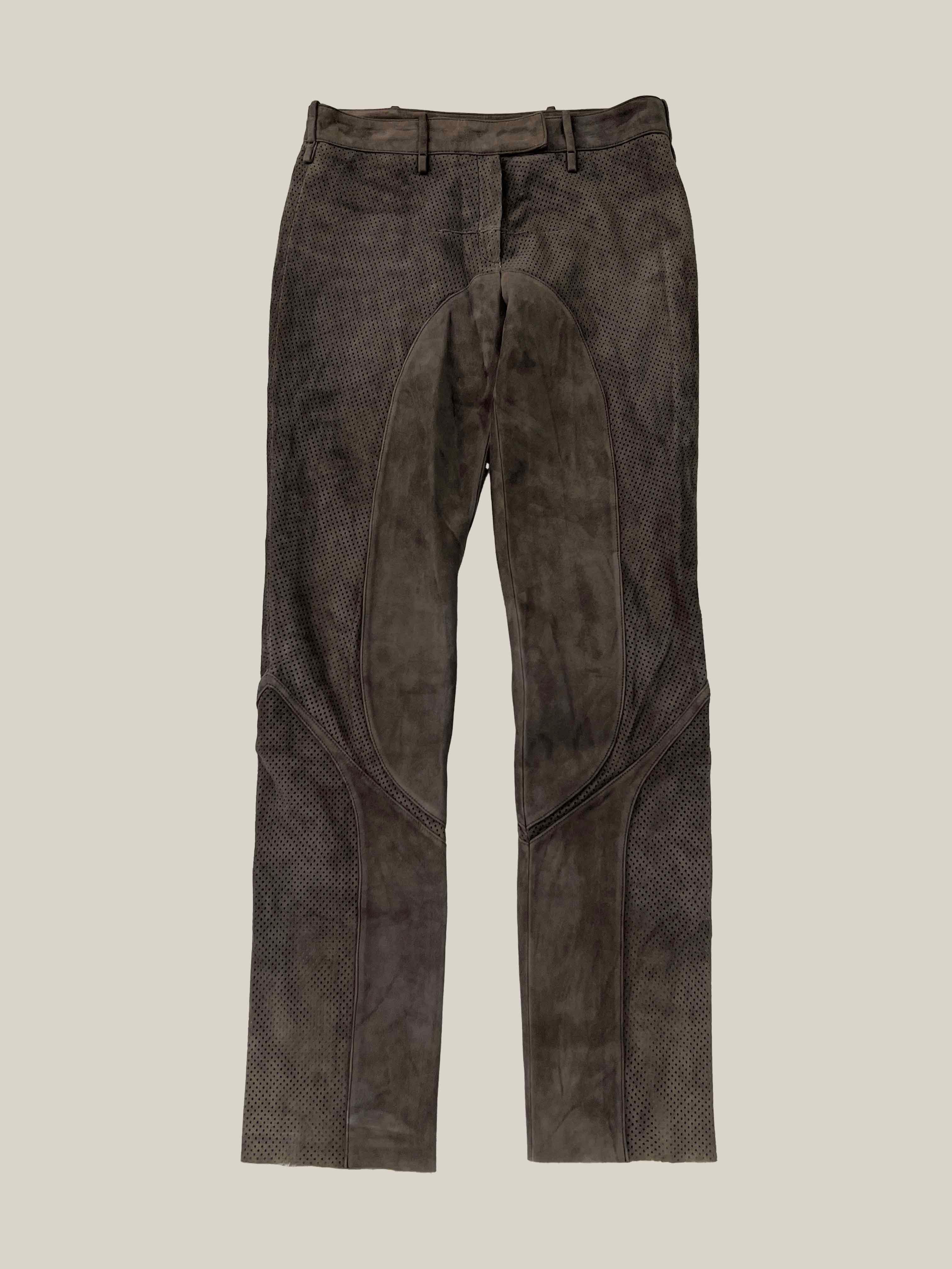 90s LOEWE archive punching leather pants 2