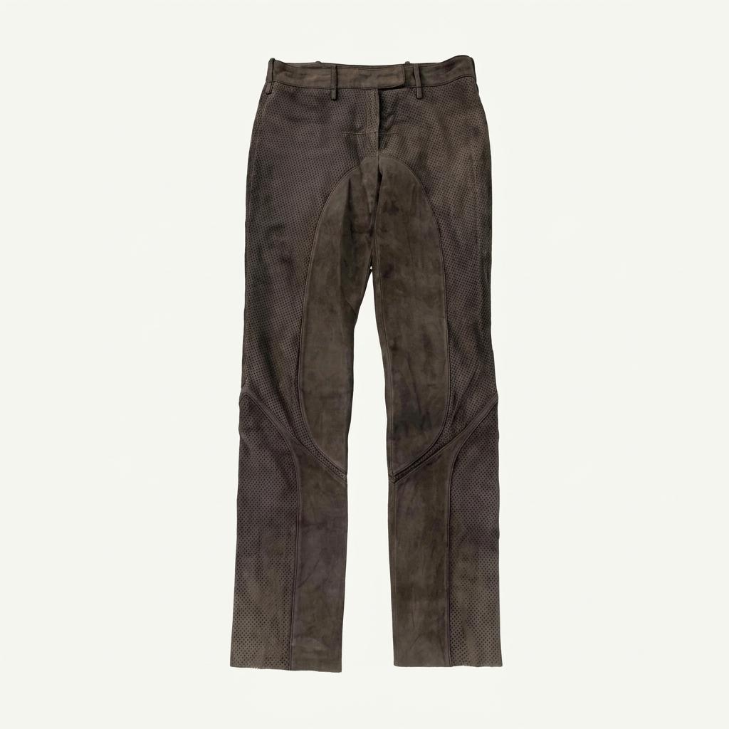 90s LOEWE archive punching leather pants 1