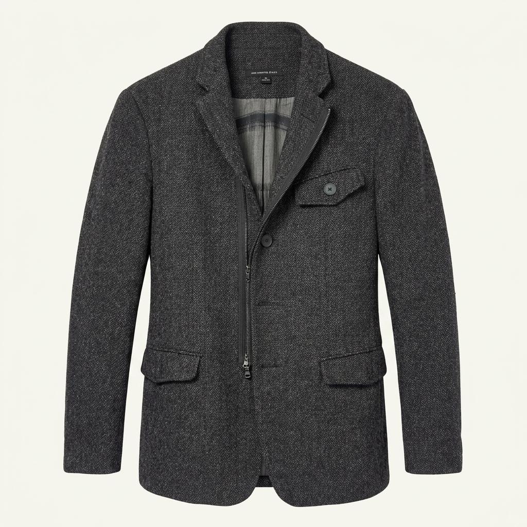 John varvatos 2-way herringbone jacket 1
