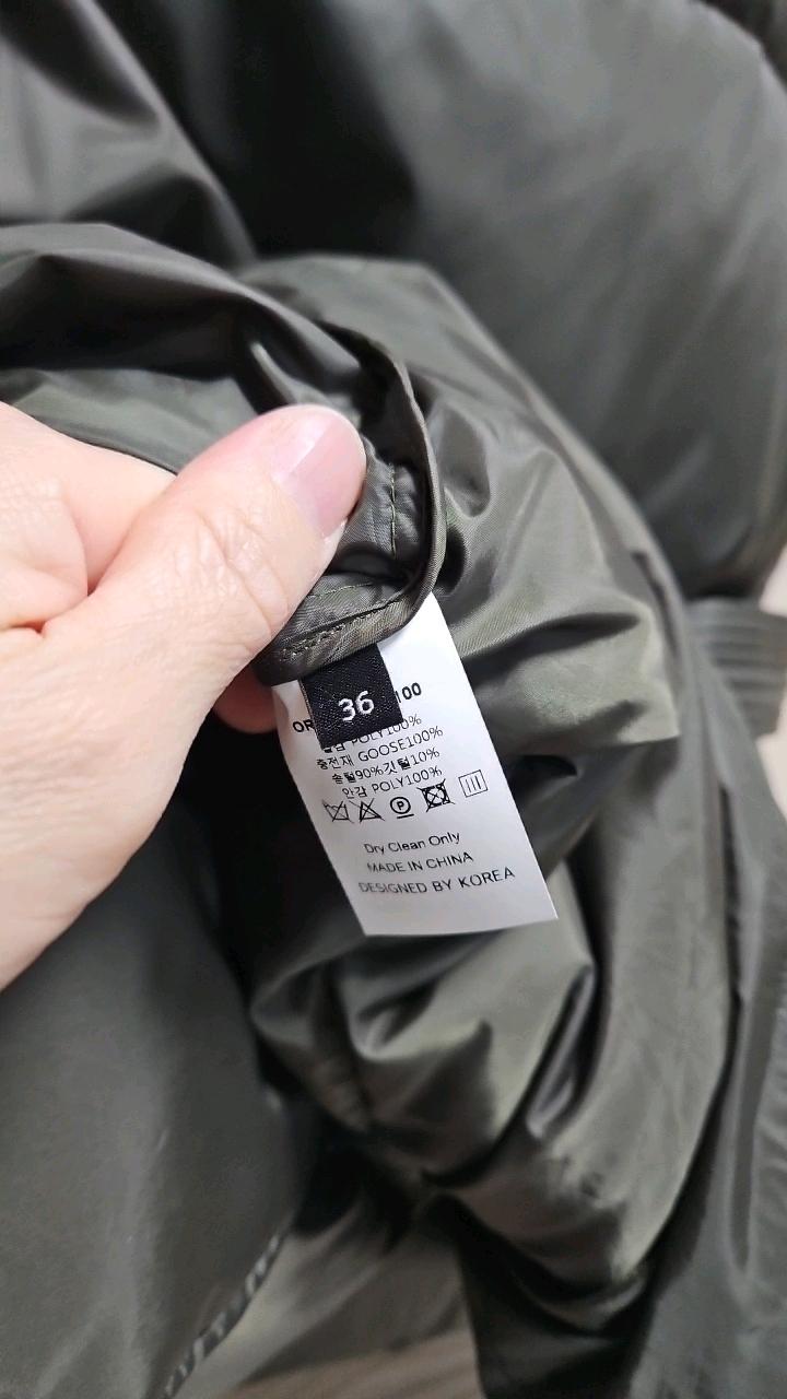 오르 벨티드 하이넥 패딩 베스트 카키 6