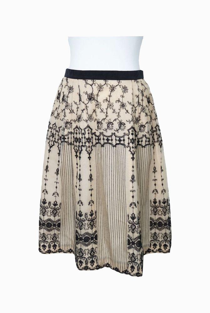 #MAX MARA 막스마라 실크 100% 자수 포인트 플라워 스커트 (4961) 2