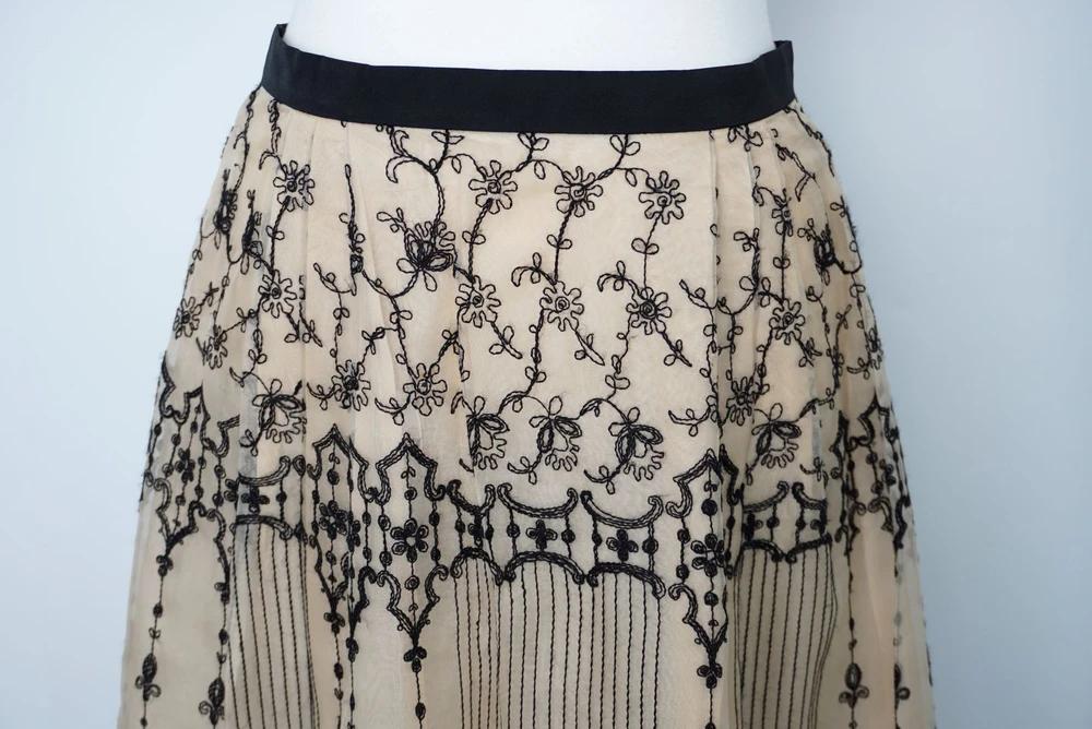 #MAX MARA 막스마라 실크 100% 자수 포인트 플라워 스커트 (4961) 3
