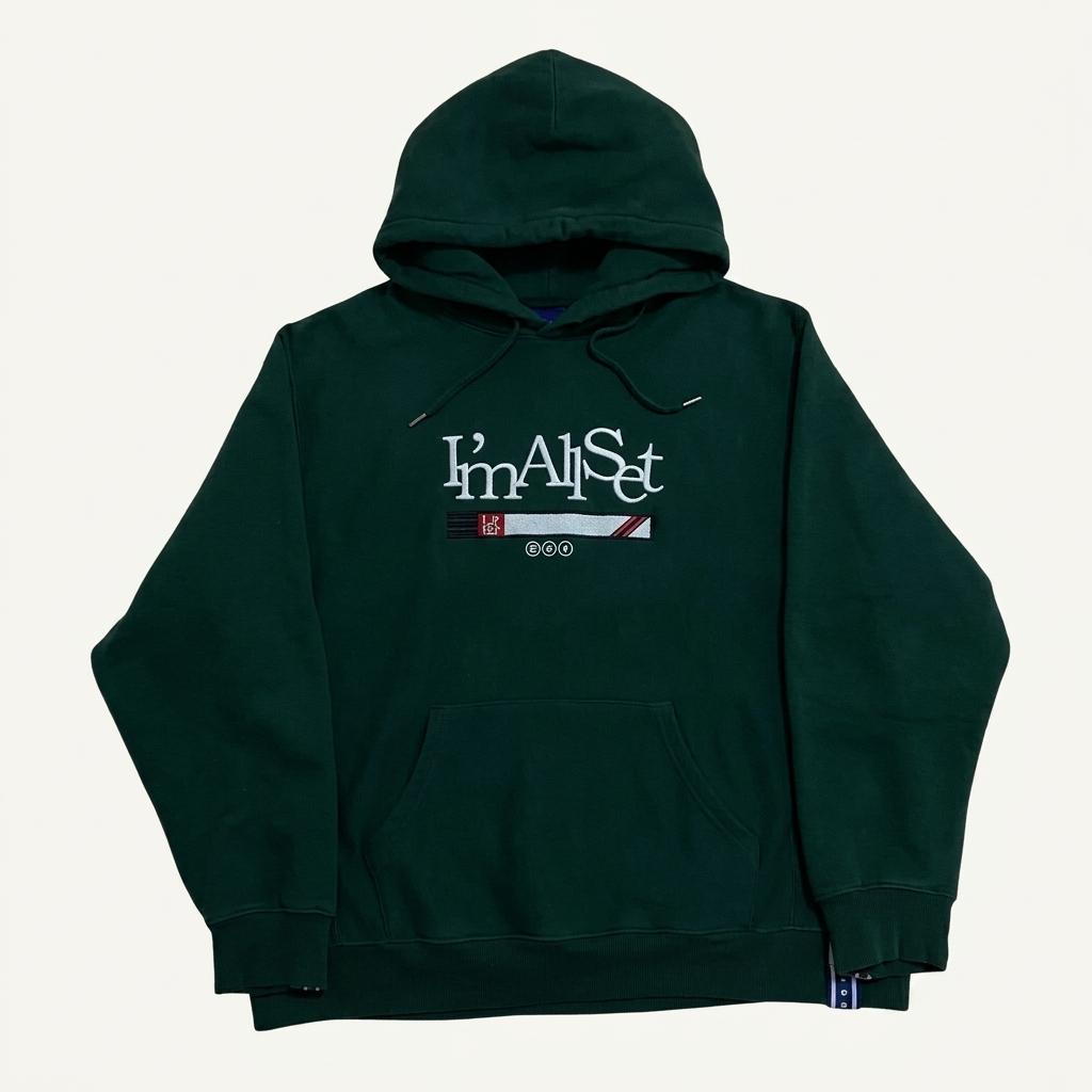 로맨틱크라운 빅로고 그린 후드티 1