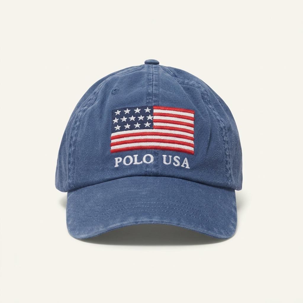 폴로 랄프로렌 USA 성조기 자수 볼캡 블루 1