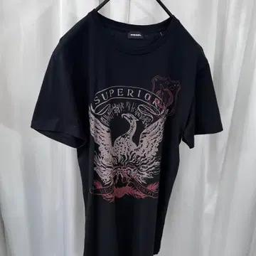 디젤 블랙 프린팅 반팔 티셔츠 2
