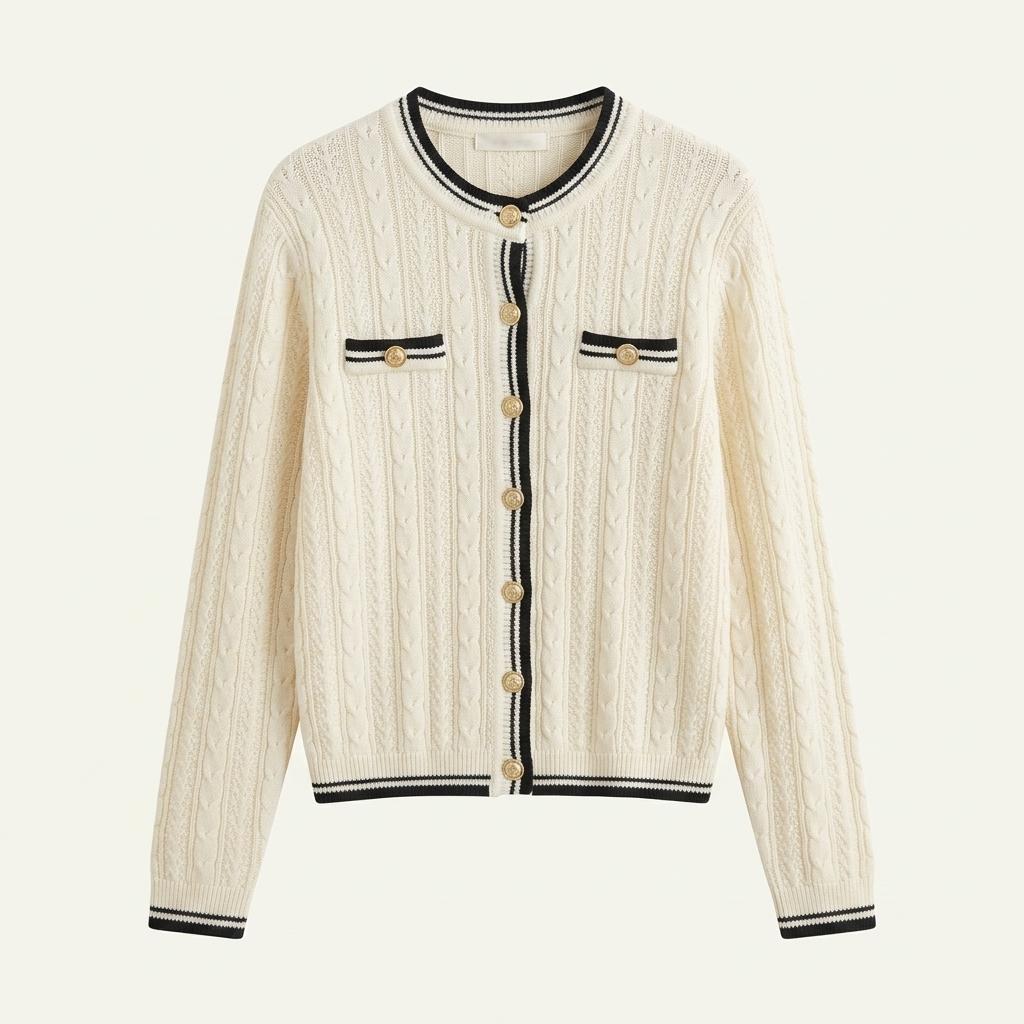 Made in JAPAN 린넨 블렌드 금장 가디건 우먼즈 1