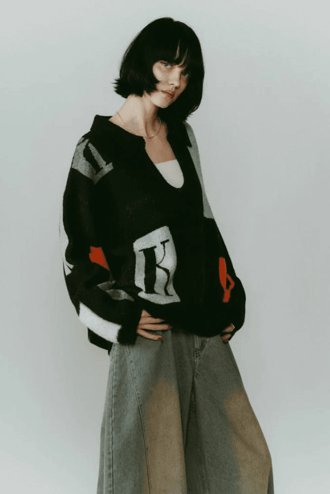 [크누스마프] KNUTH MARF K 디자인 니트 풀오버 BLACK 8