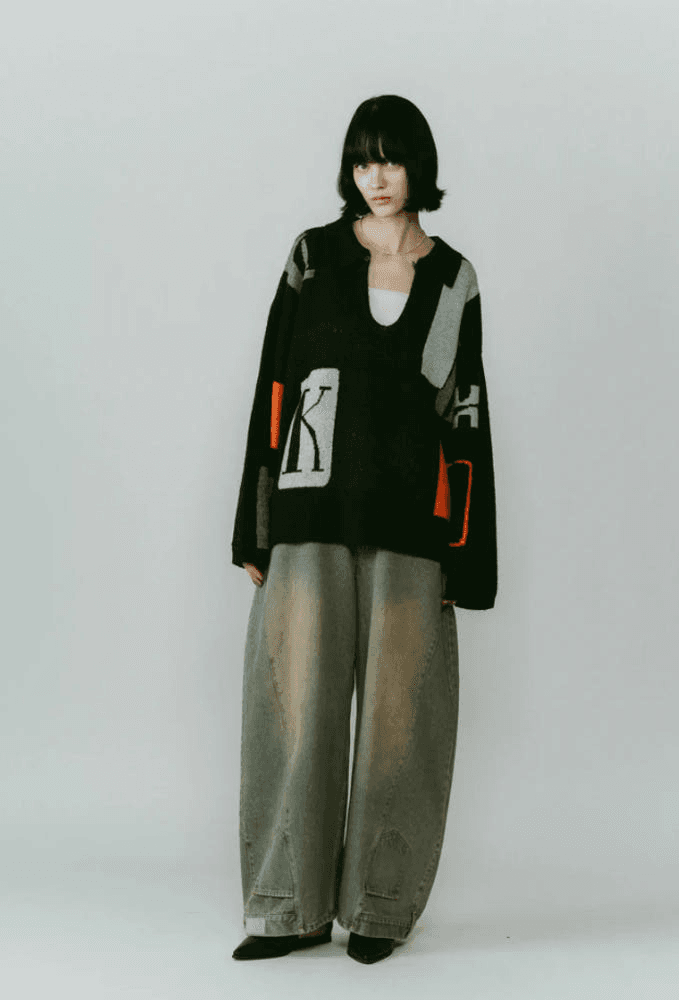 [크누스마프] KNUTH MARF K 디자인 니트 풀오버 BLACK 3