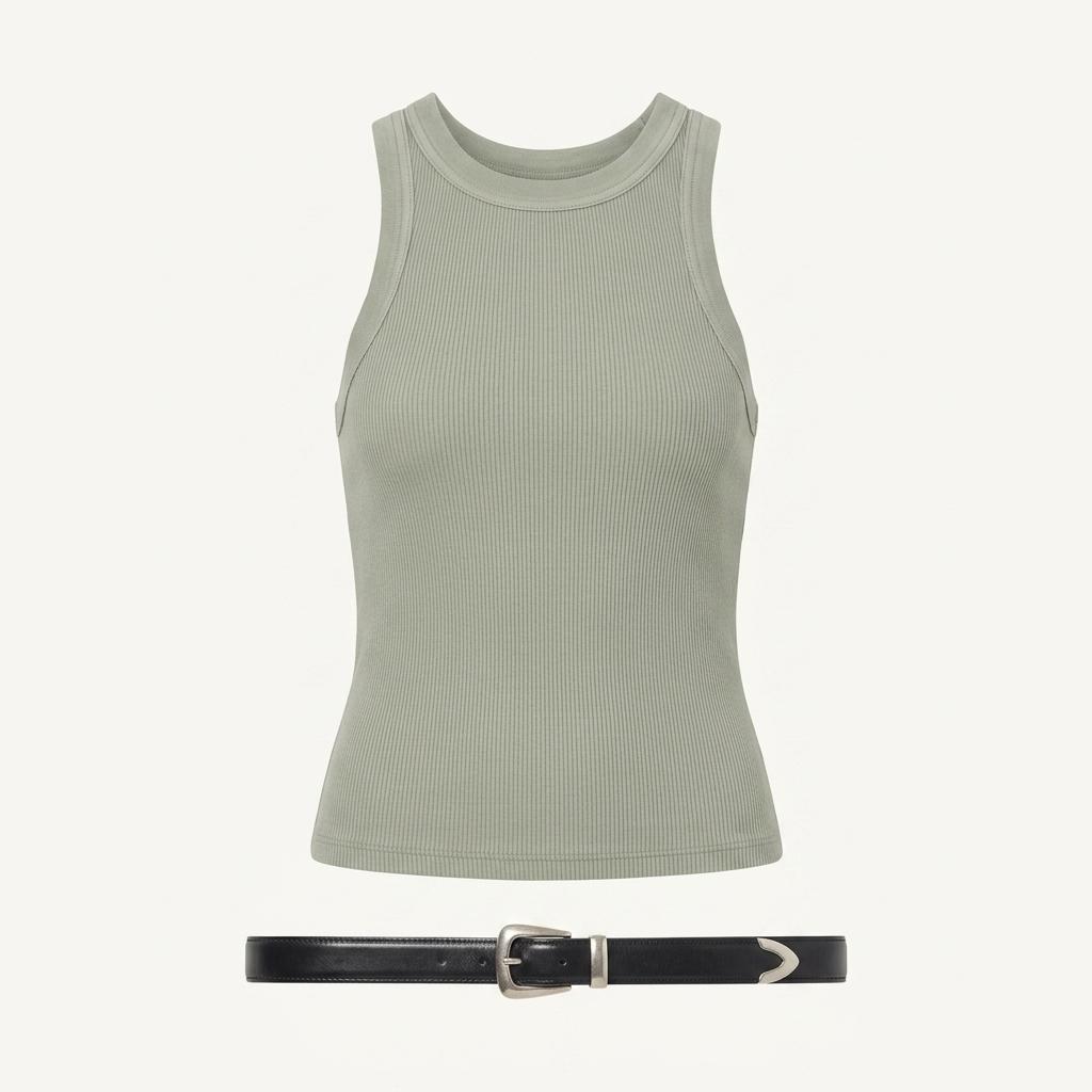 [시티즌]  이사벨 립 탱크 스프링 모스 ISABEL RIB TANK SPRING MOSS 1