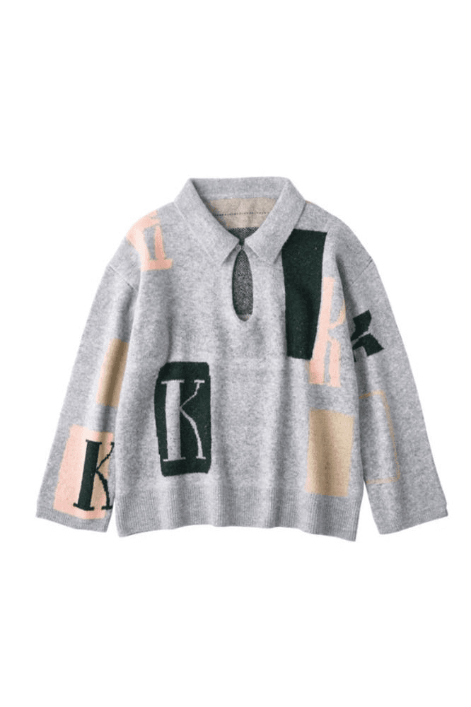 [크누스마프] KNUTH MARF K 디자인 니트 풀오버 GRAY 2