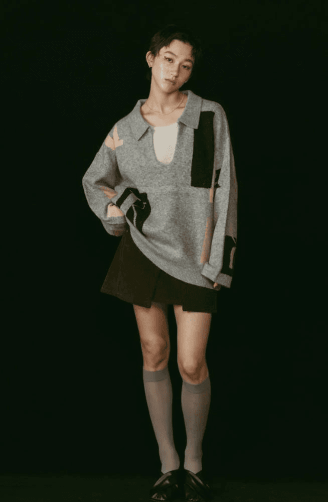 [크누스마프] KNUTH MARF K 디자인 니트 풀오버 GRAY 5