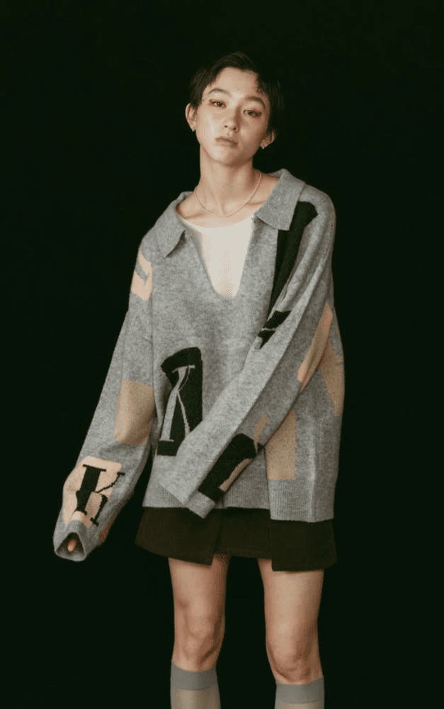 [크누스마프] KNUTH MARF K 디자인 니트 풀오버 GRAY 4