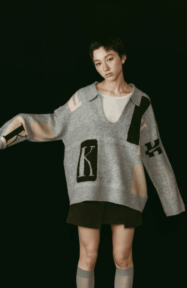 [크누스마프] KNUTH MARF K 디자인 니트 풀오버 GRAY 9