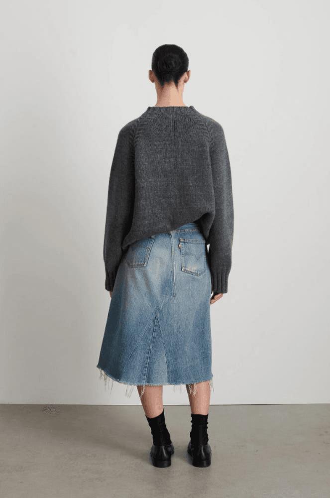 [비사이드] B SIDES VINTAGE INSERT SKIRT-VINTAGE INDIGO 4