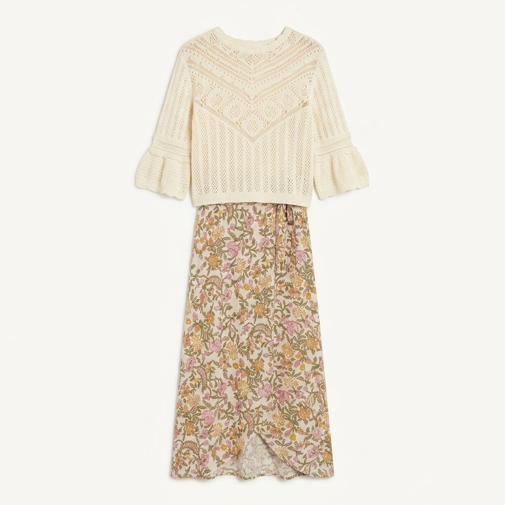[루이스미샤]  루시아 스커트 LUCIA-CREAM MIMOSA SPRING 1