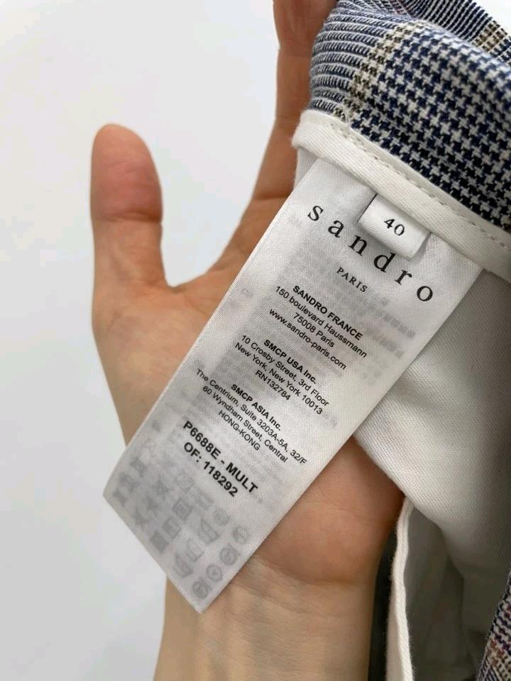 산드로 린넨 체크 슬랙스 7