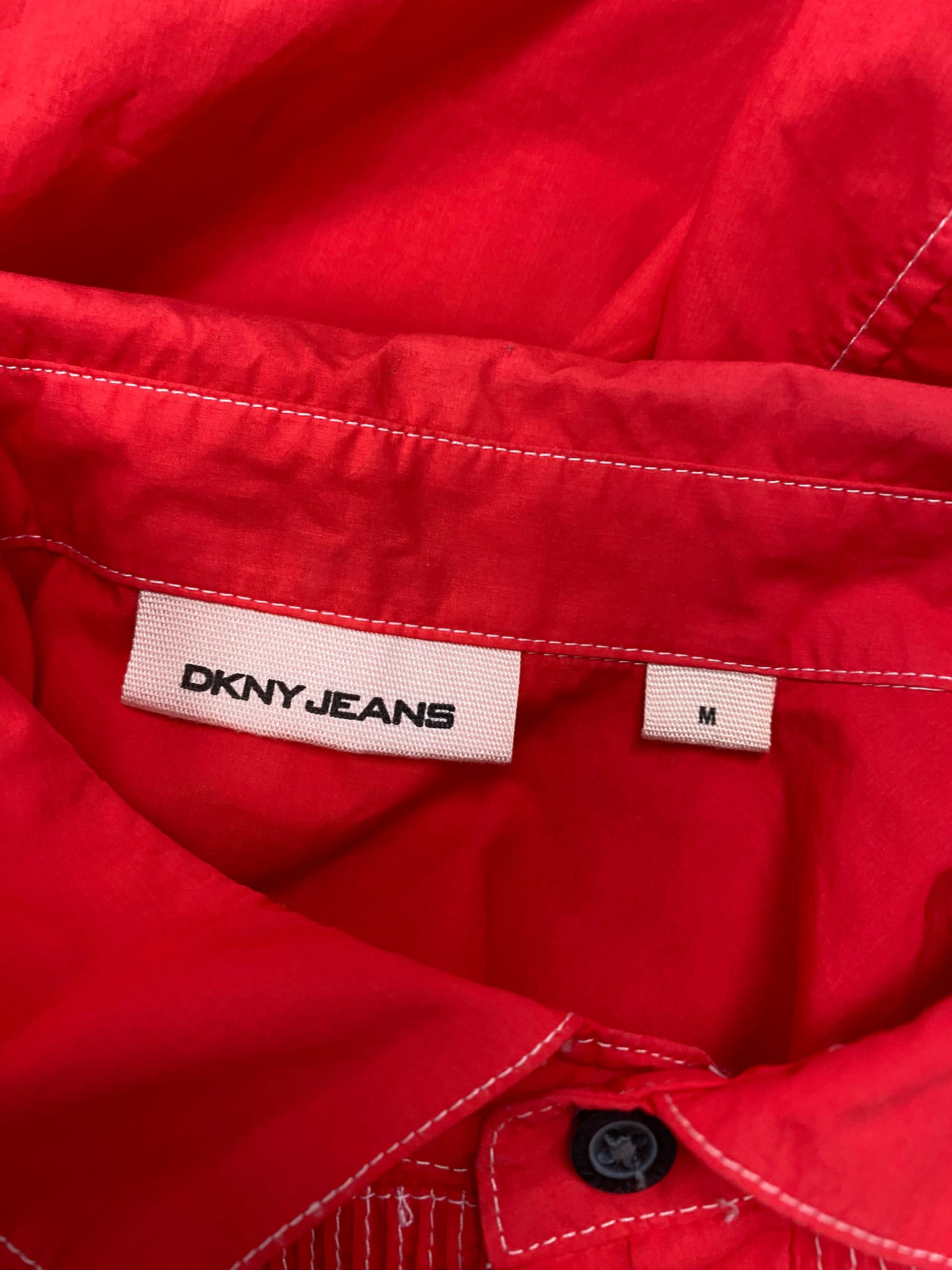 DKNY 레드 핀턱 장식 롱 셔츠 184 9