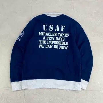 아비렉스 스펠아웃 빅로고 네이비 배색 코튼 집업 (105) 4