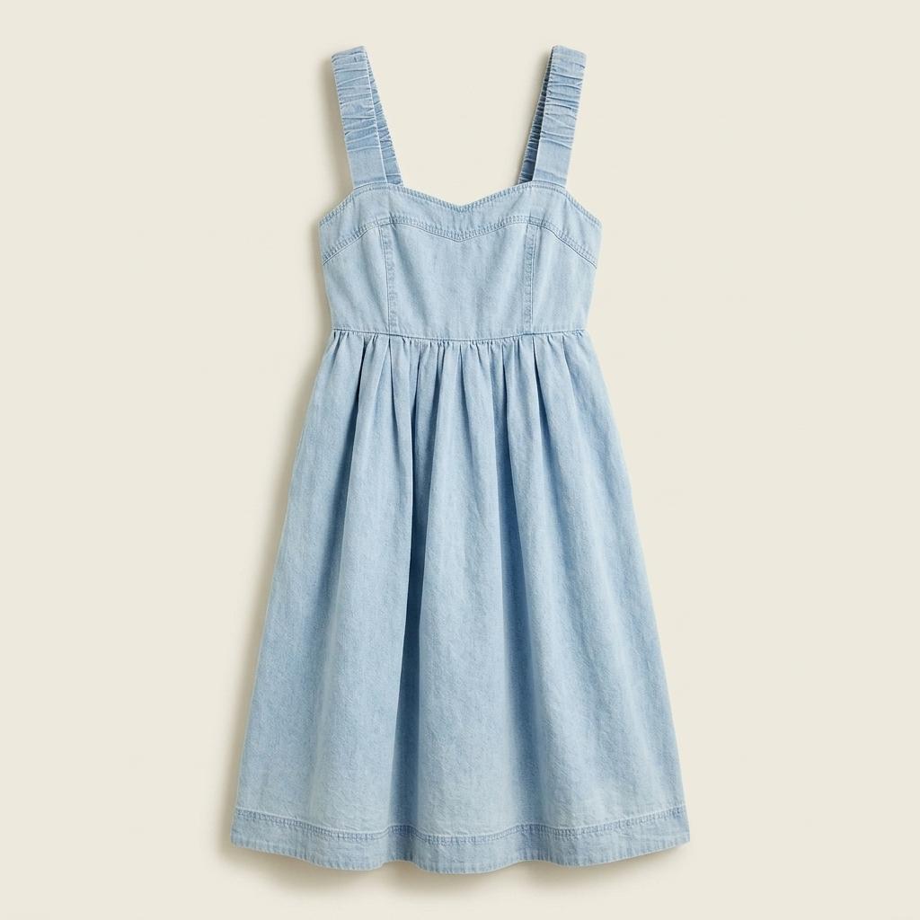 H&M 연청 데님 뷔스티에 롱 원피스 1
